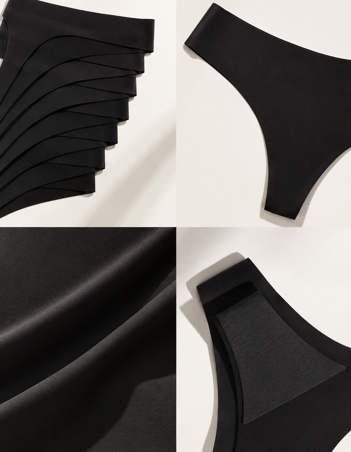 The Nula Week™ 7 seamless thongs made for leggings.